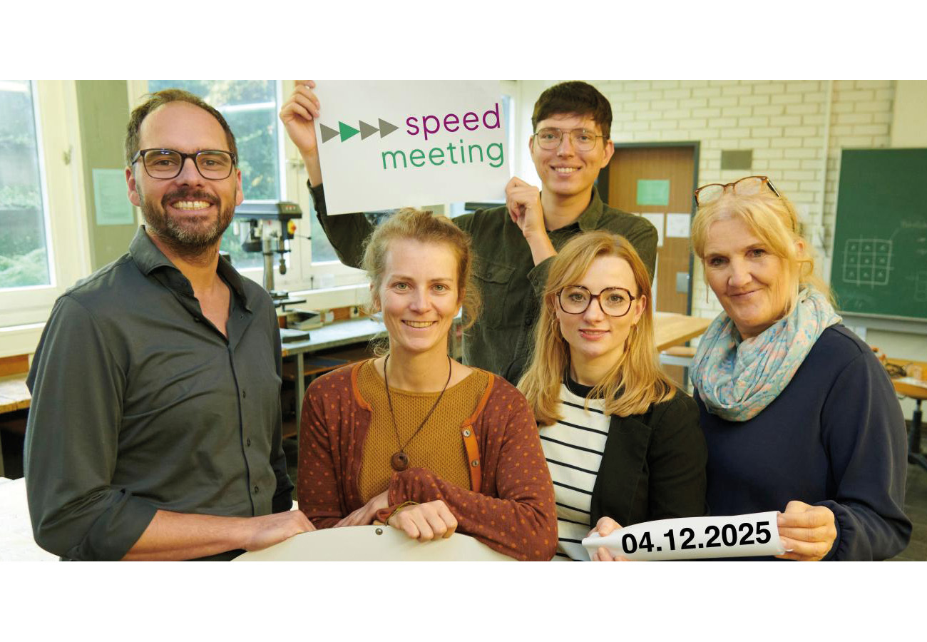 Jan Wessels (Schulleiter, Hermann-Freye-Gesamtschule Dissen), Rebecca Conrad (Berufs-orientierungsbeauftrage HFG Dissen), Daniel Löhner (Ausbildungslotse der MaßArbeit), Anni-ka Witte (Servicestelle Schule-Wirtschaft der MaßArbeit) und Annette Steck (Didaktische Lei-terin der Hermann-Freye-Gesamtschule)