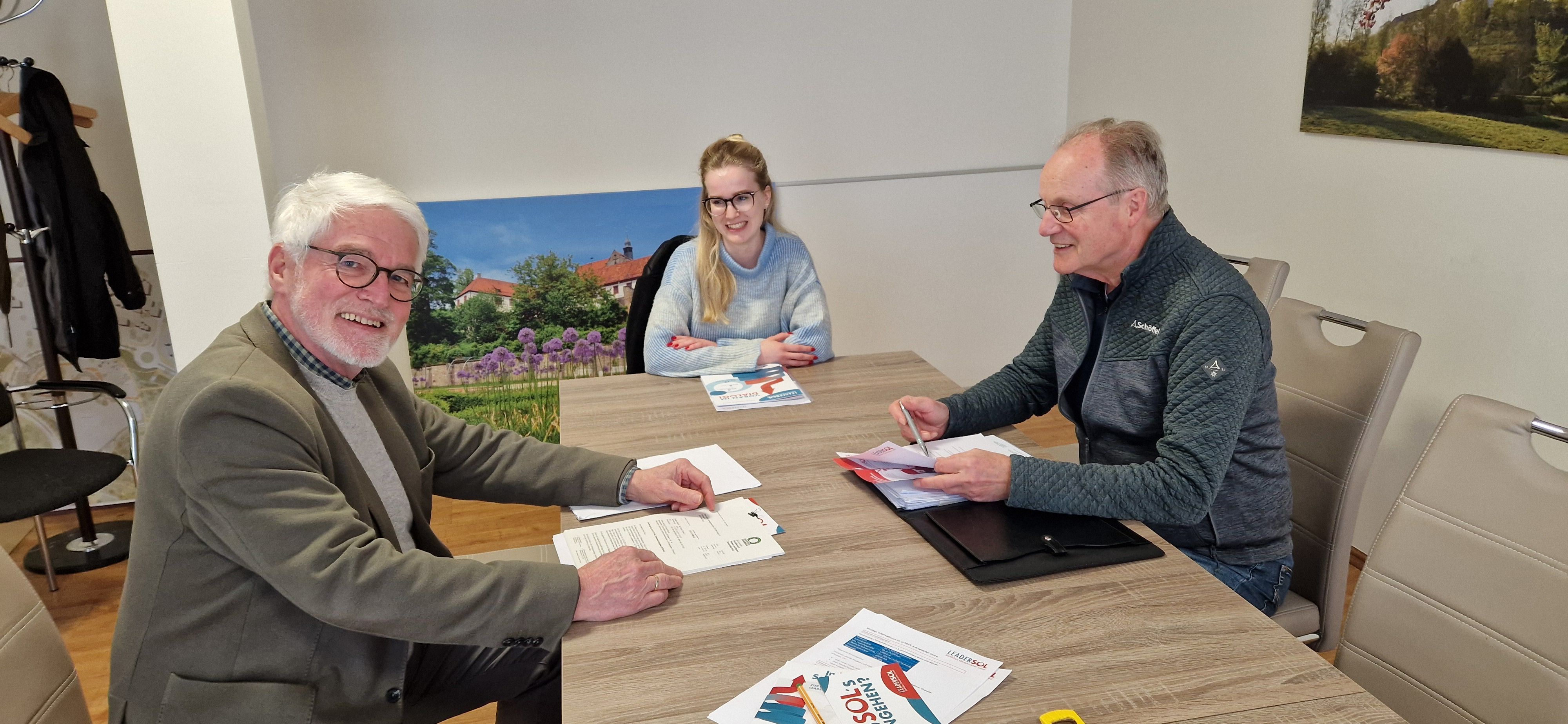 Regionalmanagerin Christina Götz berät den Förderverein Erlebenswertes Bad Iburg e.V. 